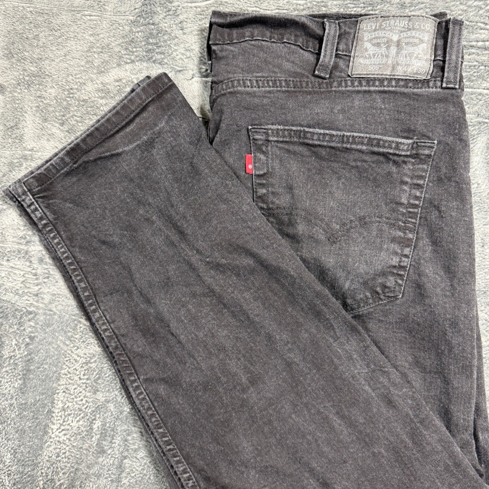 Levi's 505 Regular Fit Jeans Mens 40x30 Faded Black 00505-1469